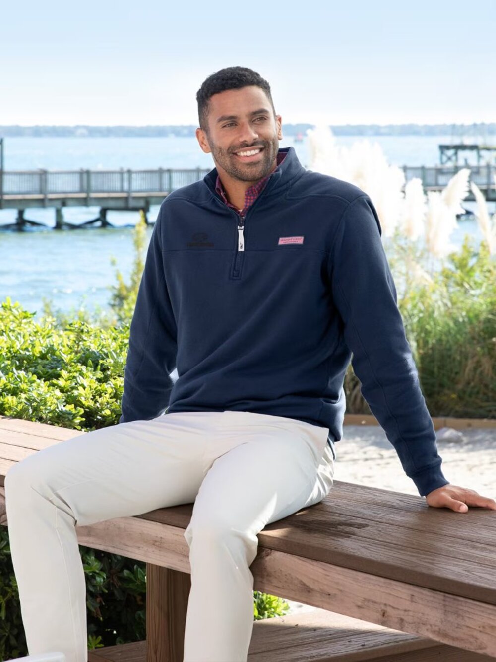 Vineyard Vines Cornell Collegiate Quarter-Zip Shep Shirt Navy